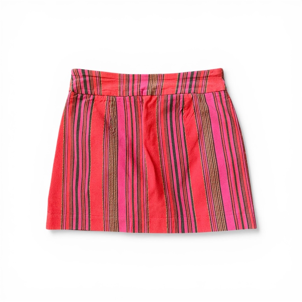 #124, Versona Pink & Red Striped Mini Skort, size 8 - Picture 2 of 4